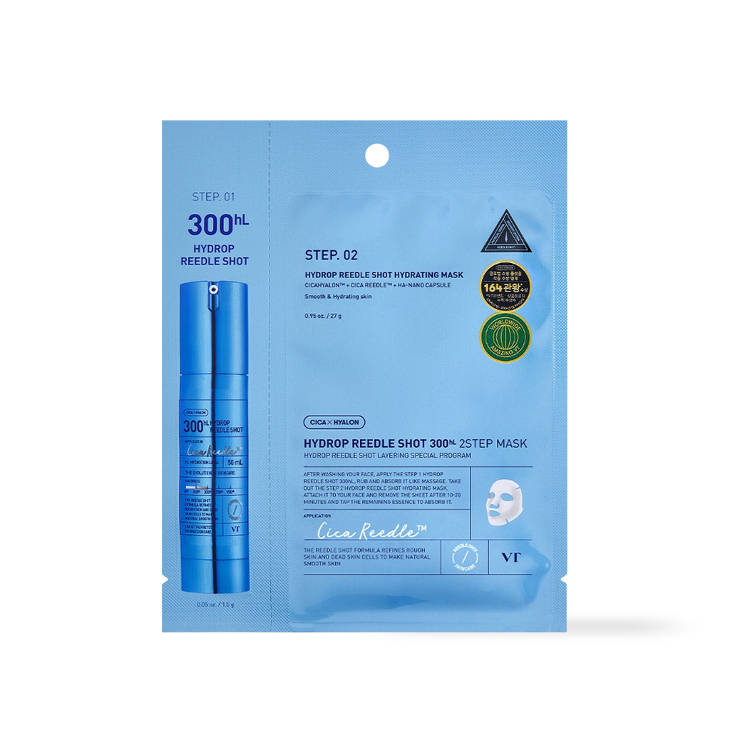 [VT Cosmetics] HYDROP Reedles Shot 300hL 2 STEP MASK