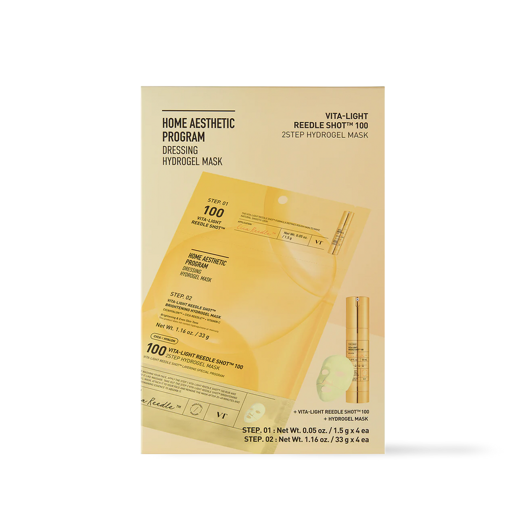 [VT Cosmetics] VITA-LIGHT Reedle Shot 100 2STEP Hydrogel Mask - 2type