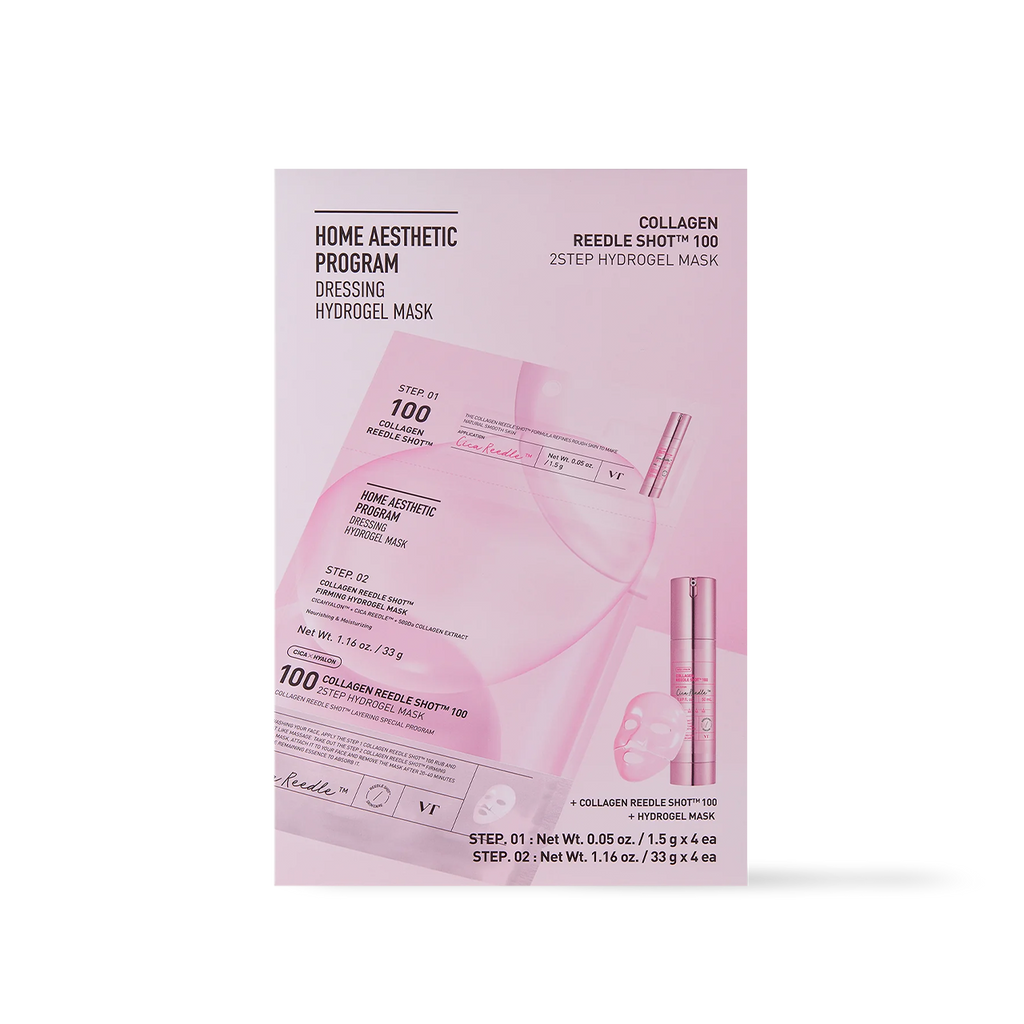 [VT Cosmetics] COLLAGEN Reedle Shot 100 2STEP Hydrogel Mask - 2type
