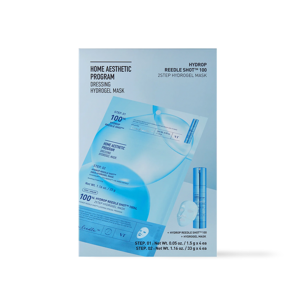 [VT Cosmetics] HYDROP Reedle Shot 100hl 2STEP Hydrogel Mask - 2Type