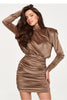  Short dress model 232031 Makadamia 